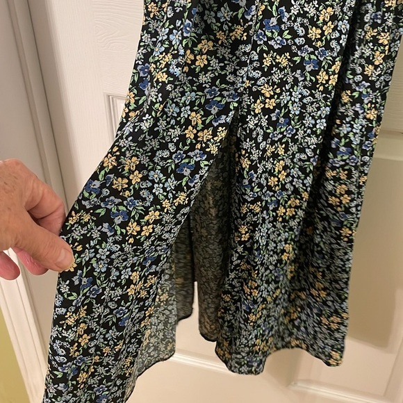 Primark - calico print maxi dress - country, gathered, bow - size 12 - Picture 3 of 5